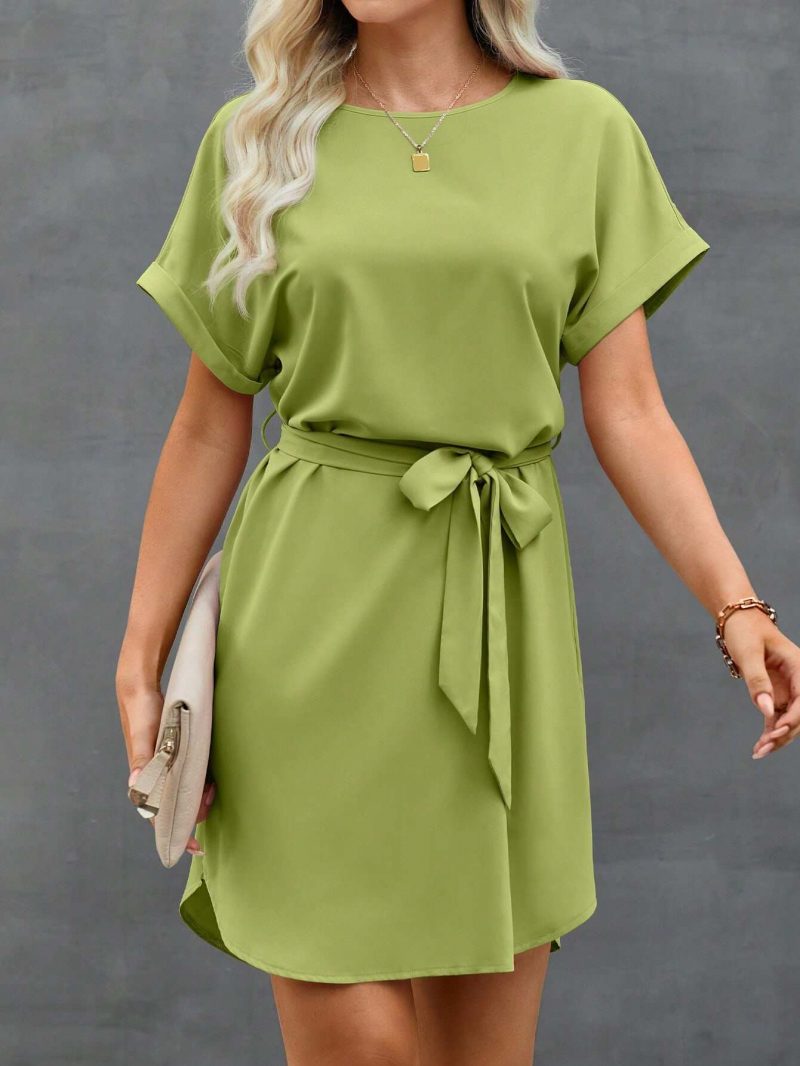 Tunic Dress with Self Tie Waist - Image 9