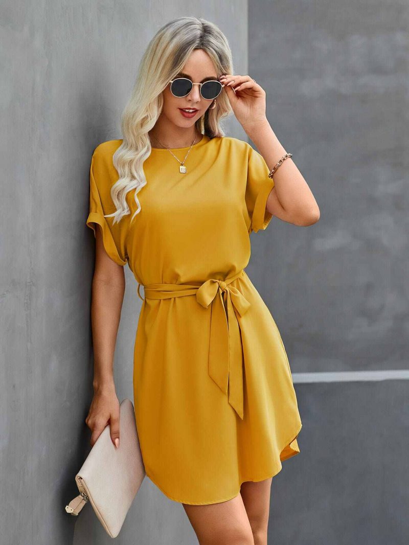 Tunic Dress with Self Tie Waist - Image 32