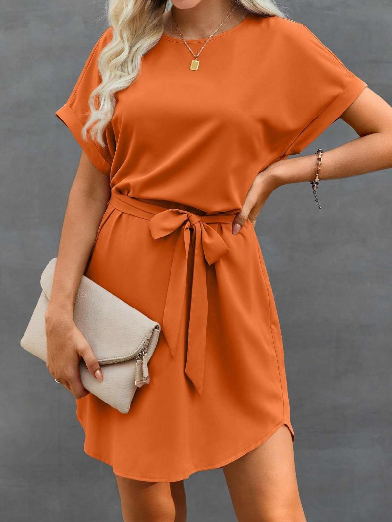 Tunic Dress with Self Tie Waist - Image 24