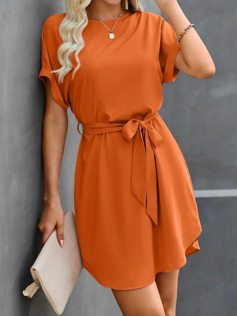 Tunic Dress with Self Tie Waist - Image 25