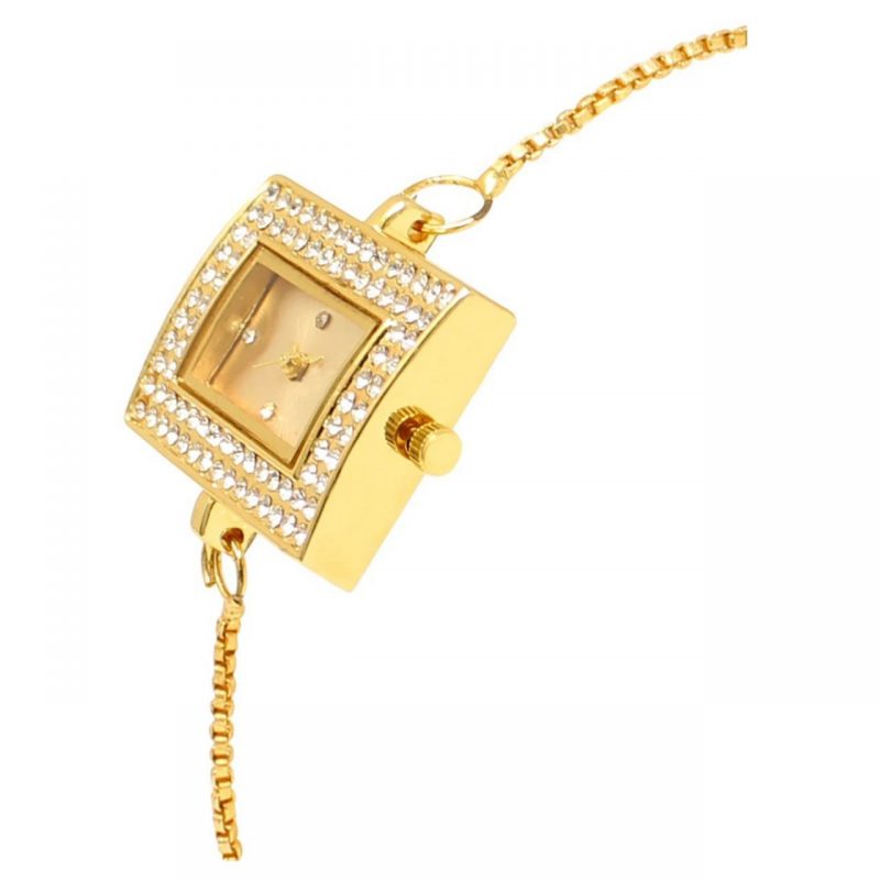 Gold Plated Diamond Dial Analog Watch for Women - Image 3