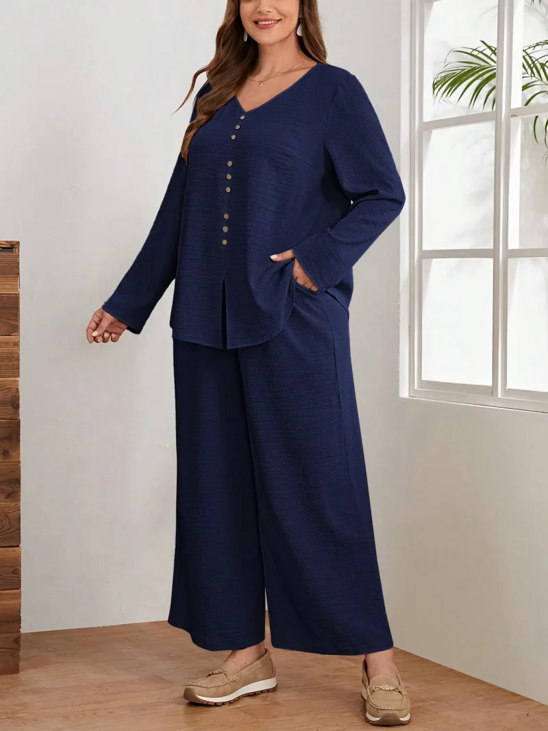 Women Classic Stylish Cord Set  Elegant Two Piece Outfit - Image 9
