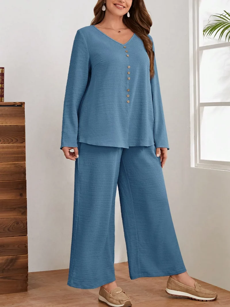 Women Classic Stylish Cord Set  Elegant Two Piece Outfit - Image 2