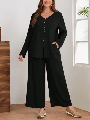 Women Classic Stylish Cord Set  Elegant Two Piece Outfit
