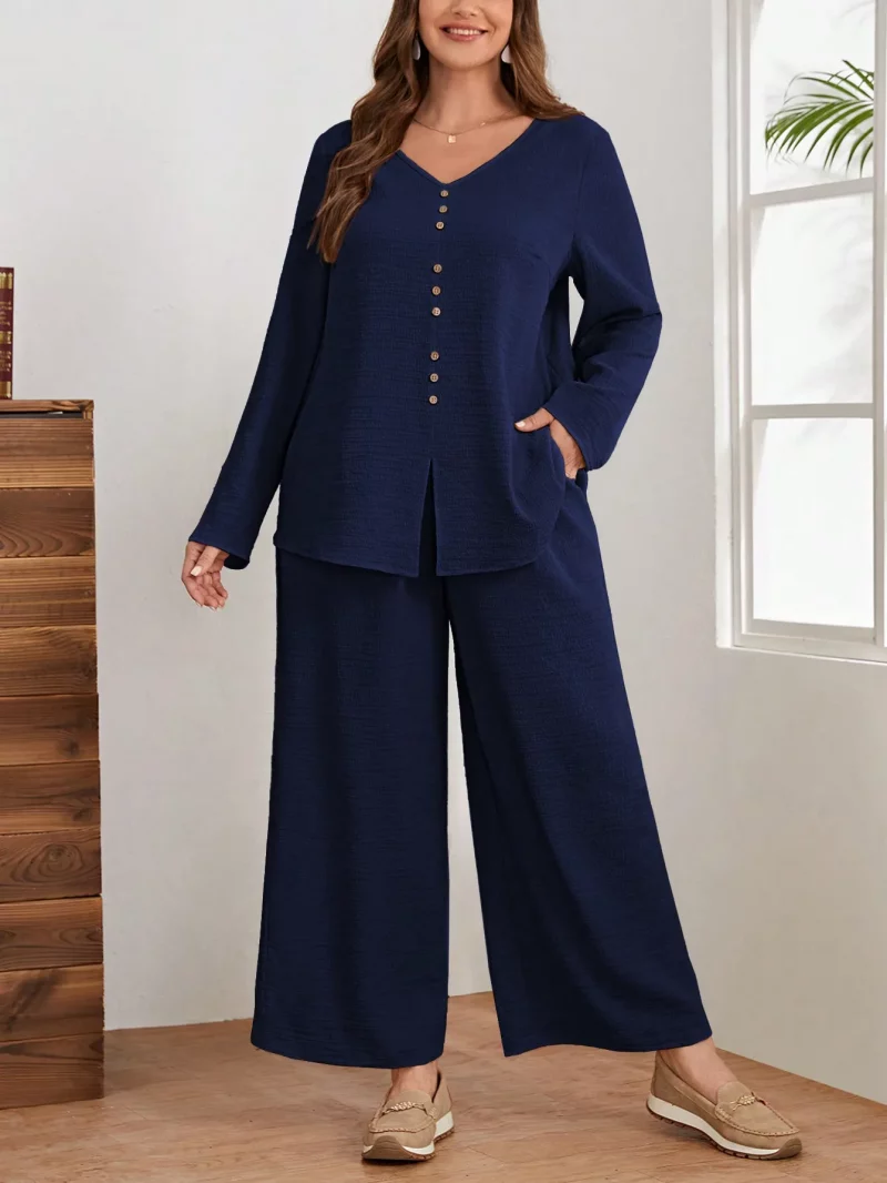 Women Classic Stylish Cord Set  Elegant Two Piece Outfit - Image 11