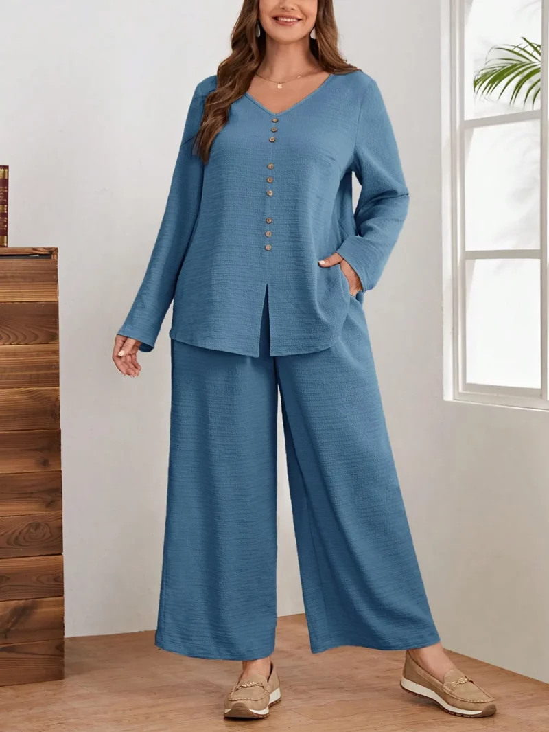Women Classic Stylish Cord Set  Elegant Two Piece Outfit - Image 4