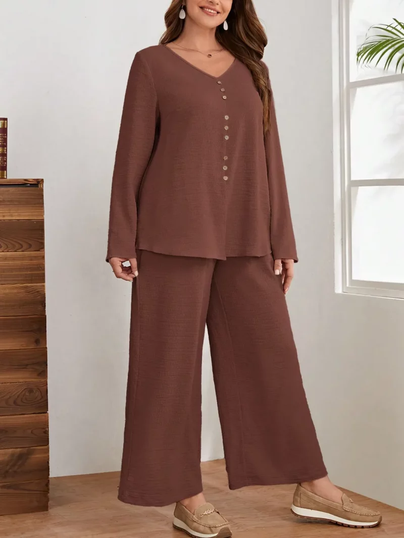 Women Classic Stylish Cord Set  Elegant Two Piece Outfit - Image 3