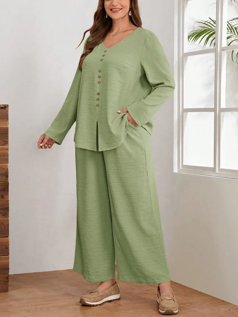 Women Classic Stylish Cord Set  Elegant Two Piece Outfit - Image 9
