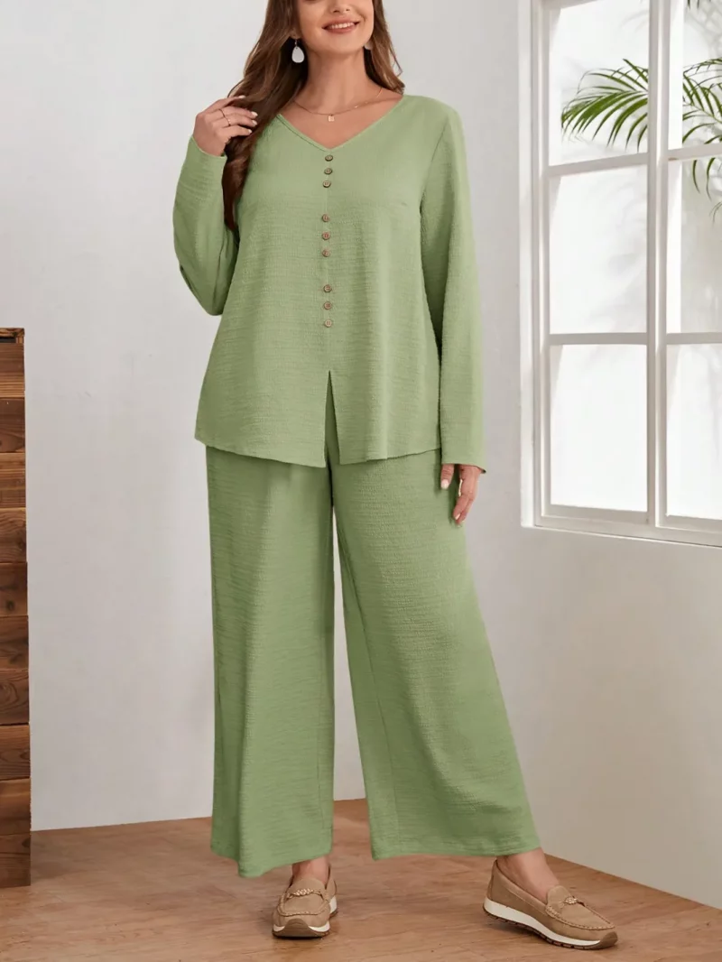 Women Classic Stylish Cord Set  Elegant Two Piece Outfit - Image 8