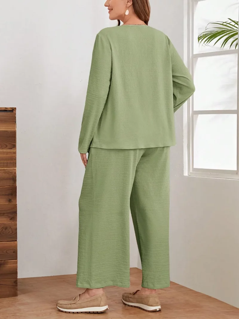 Women Classic Stylish Cord Set  Elegant Two Piece Outfit - Image 2