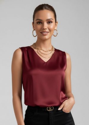 Lovshy Trendy Solid Color Sleeveless Top