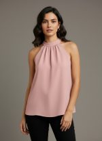 Lovshy Stylish High Neck Sleeveless Top