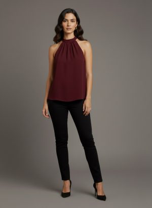 Lovshy Stylish High Neck Sleeveless Top MR