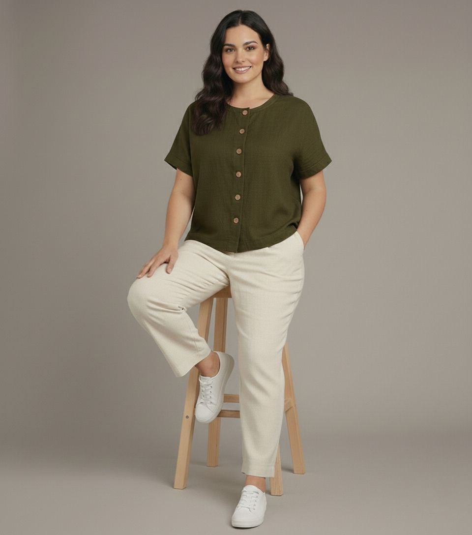 Lovshy Stylish Casual Button Down Top ag - Image 9