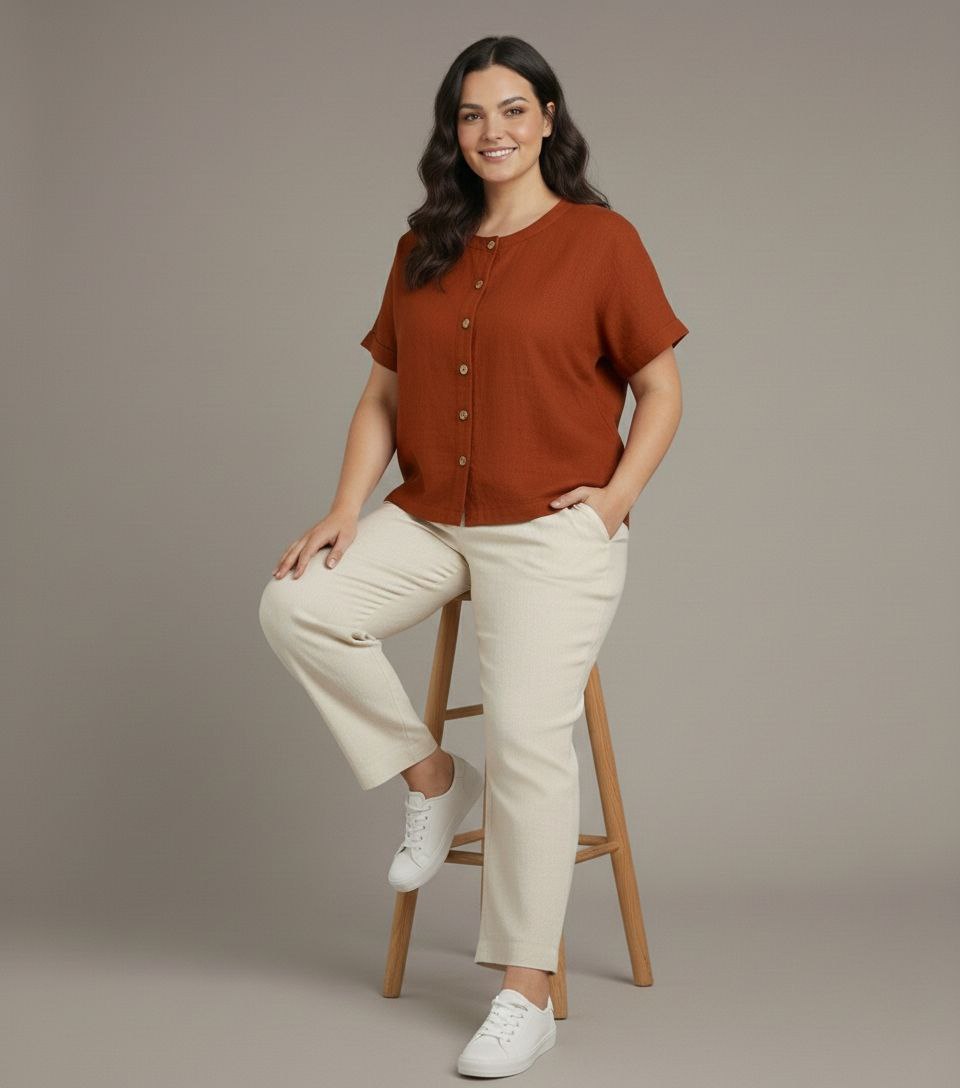 Lovshy Stylish Casual Button Down Top ag - Image 5