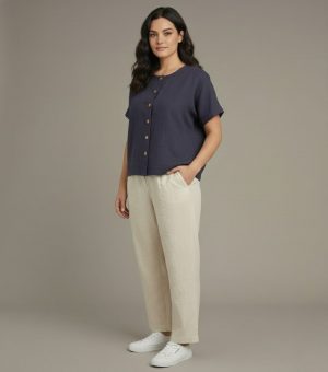 Lovshy Stylish Casual Button Down Top And Pant Set nb