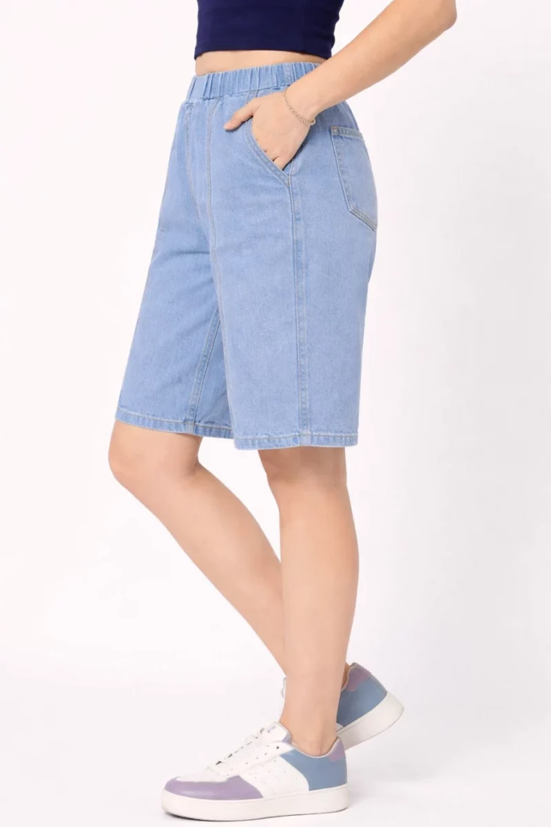 Comfort Fit Knee Length Denim Shorts - photo 5