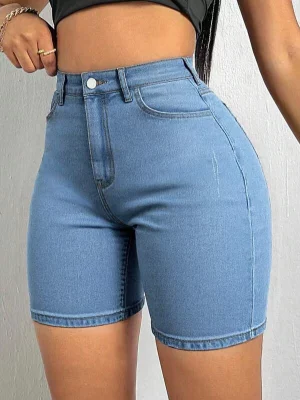 Women’s High Waist Stretch Denim Shorts