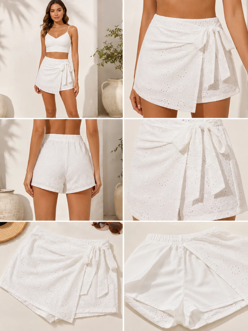Women's Eyelet Wrap Skirt - Image 10