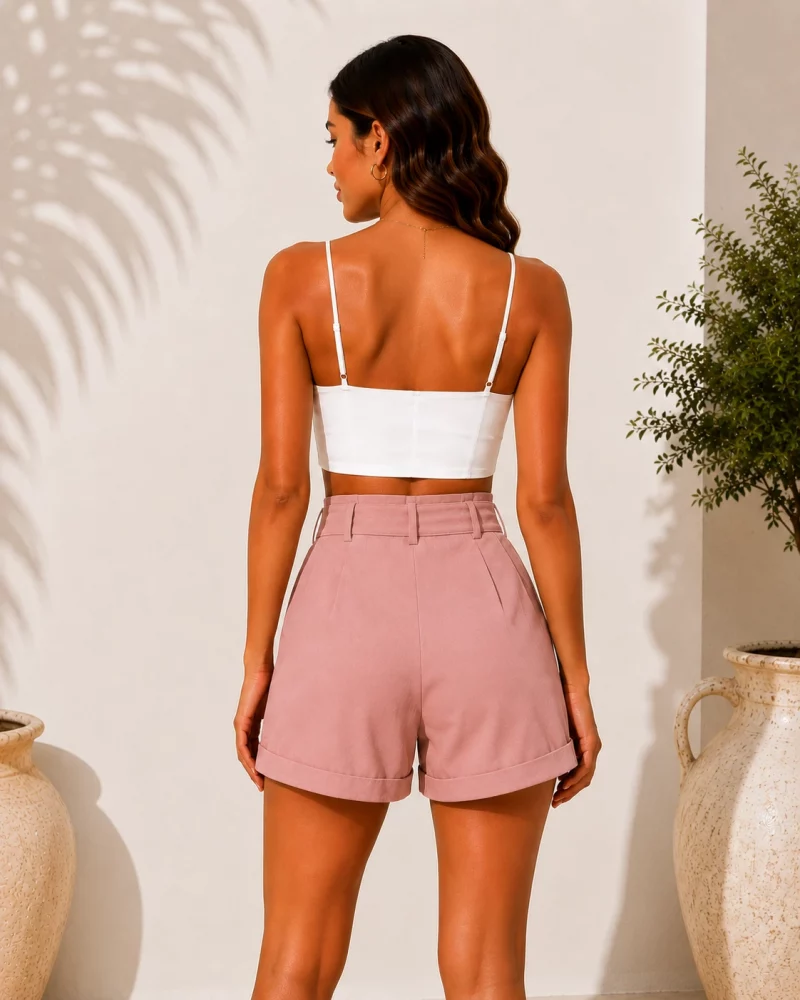 High Waist Belted Shorts for Women - photo 4