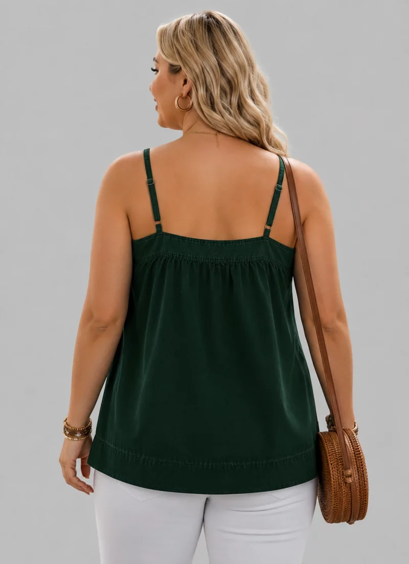 Women's Plain Cotton Sleeveless Cami Top BG - photo 3