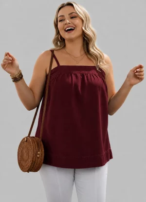 Women's Plain Cotton Sleeveless Cami Top MN