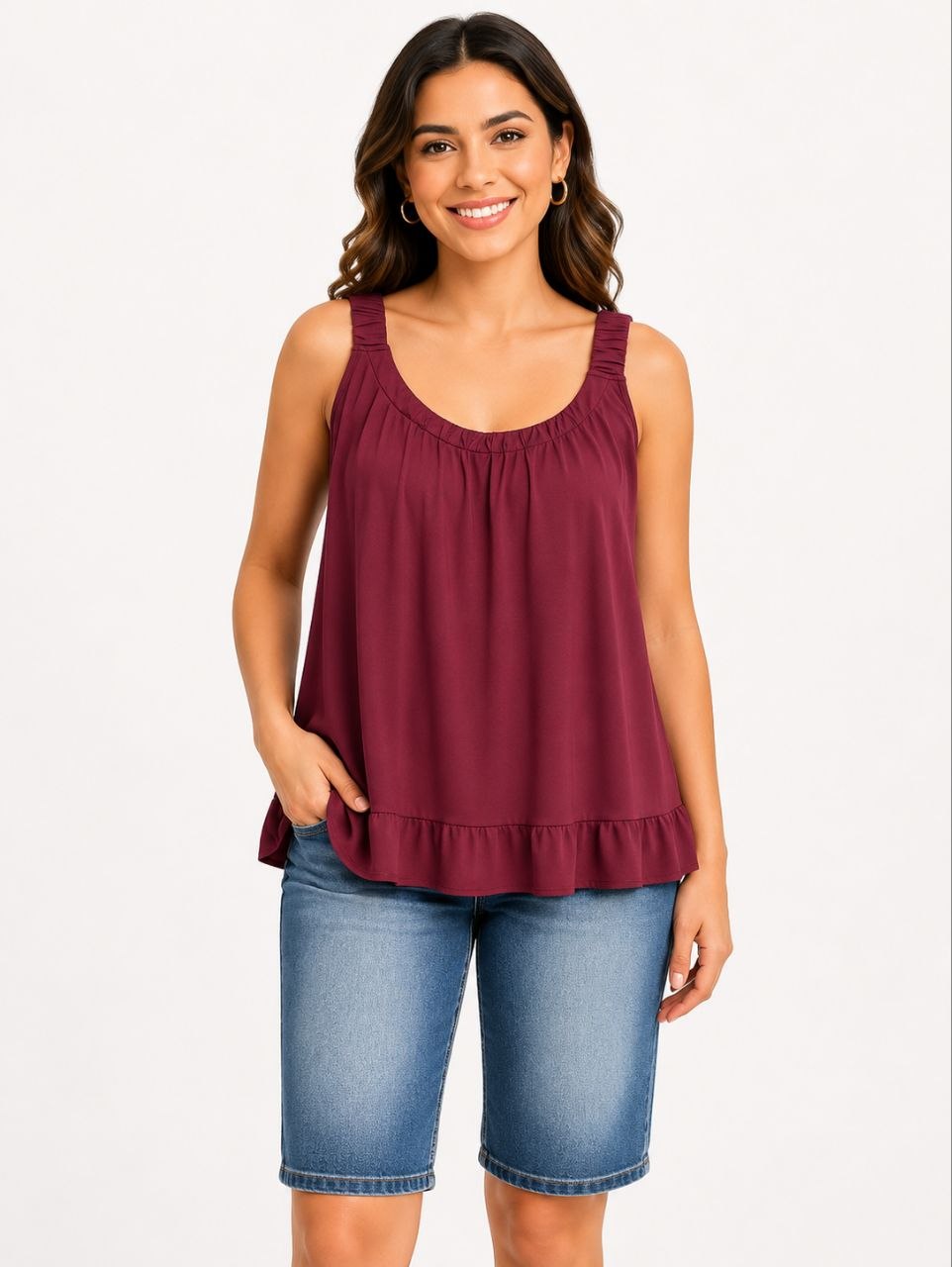 Lovshy Women's Sage Breeze Sleeveless Flowy Top - Image 7