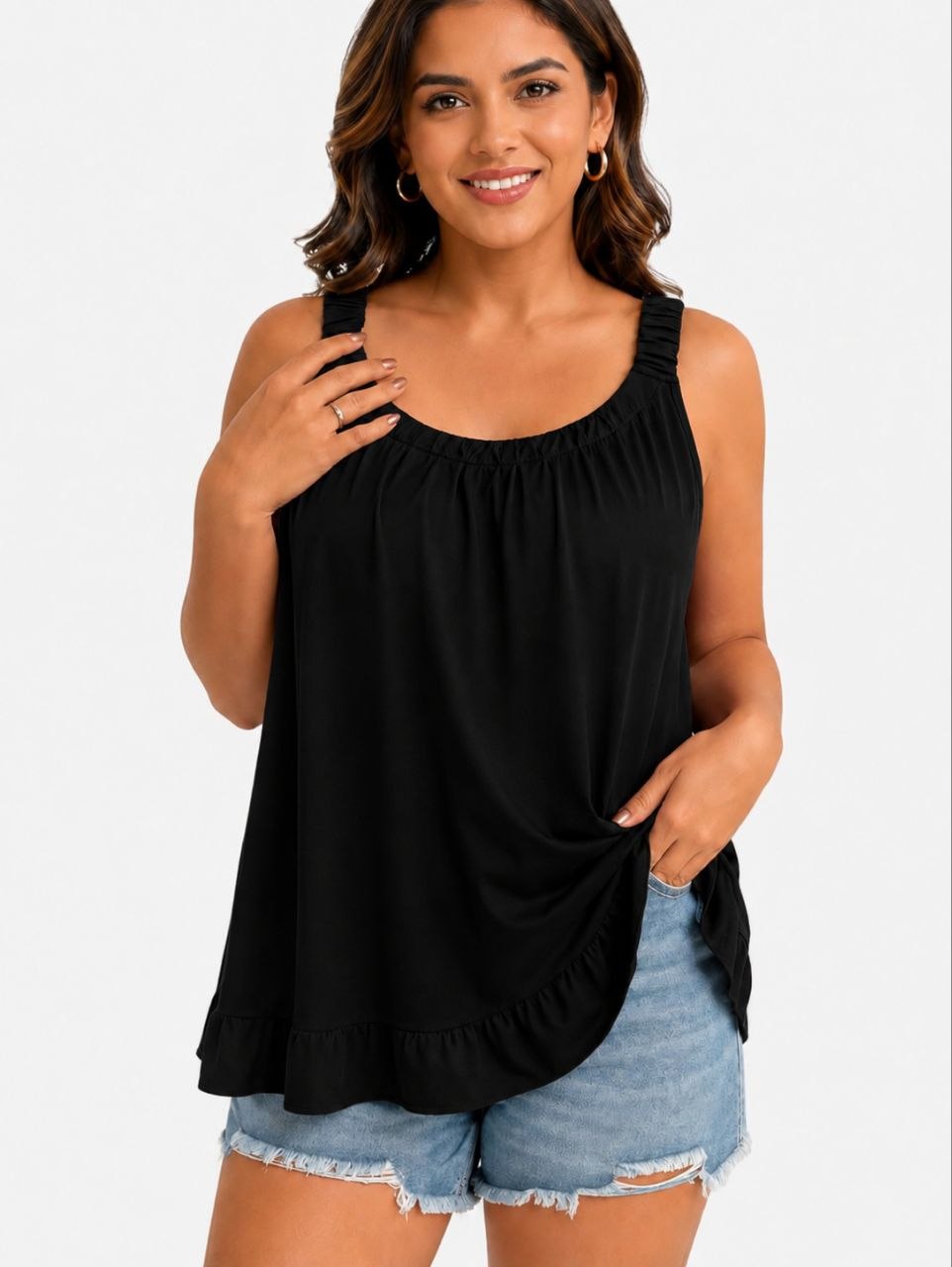 Lovshy Women's Sage Breeze Sleeveless Flowy Top - Image 6