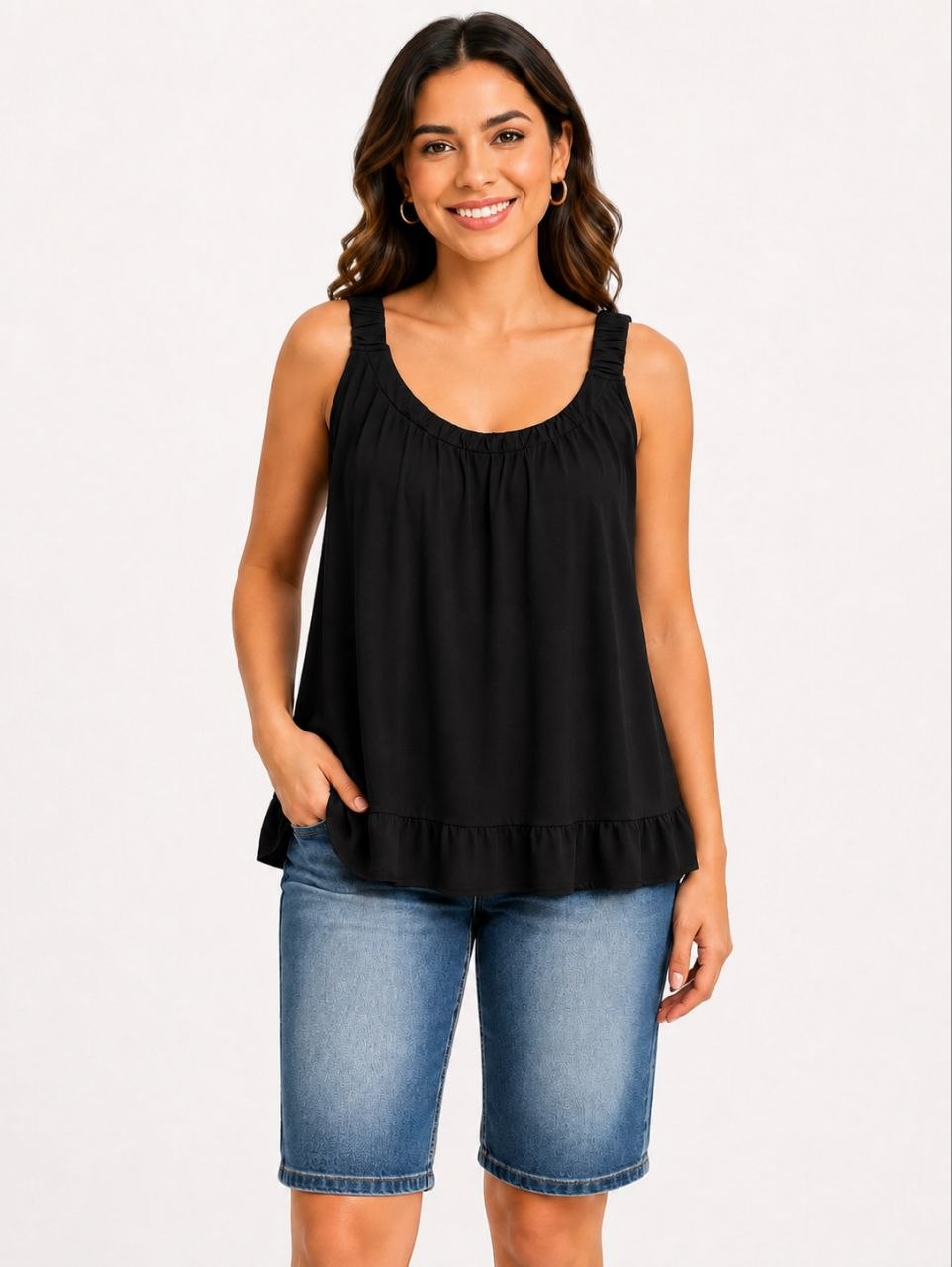 Lovshy Women's Sage Breeze Sleeveless Flowy Top - Image 4
