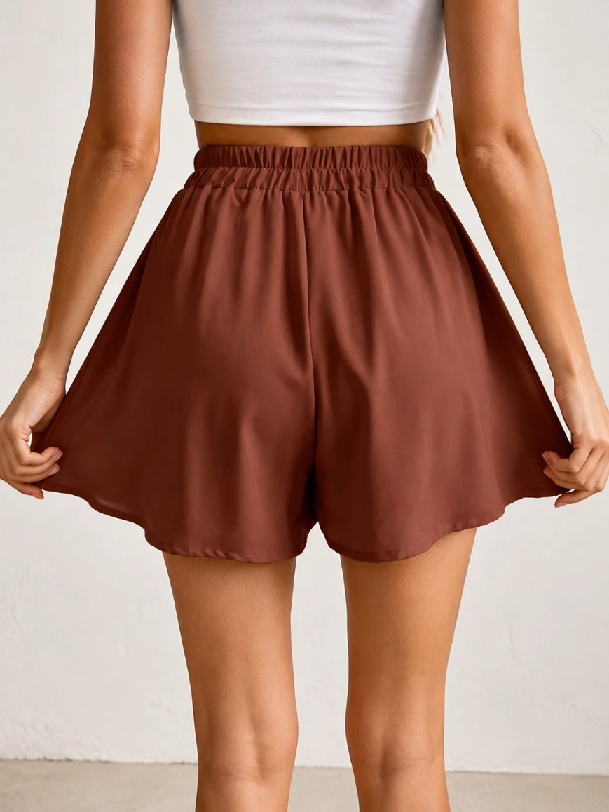 Lovshy Women’s Elastic-Waist Flared Summer Shorts - Image 8