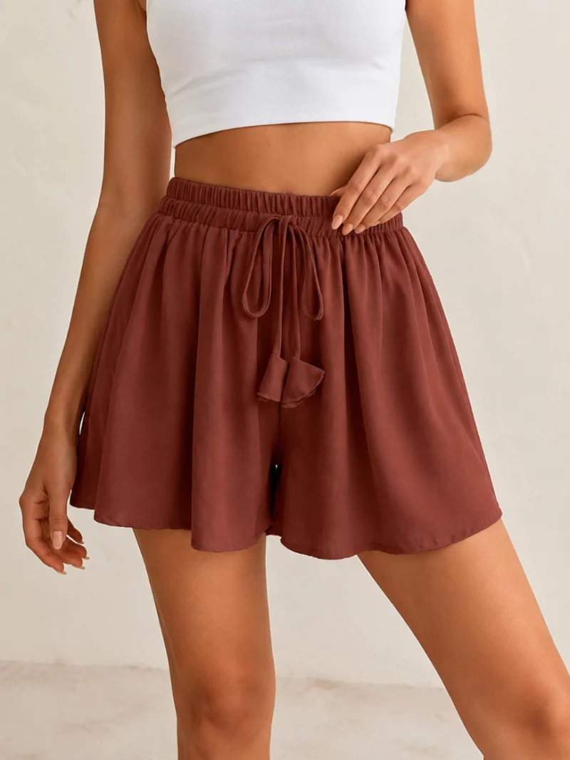 Lovshy Women’s Elastic-Waist Flared Summer Shorts - photo 4