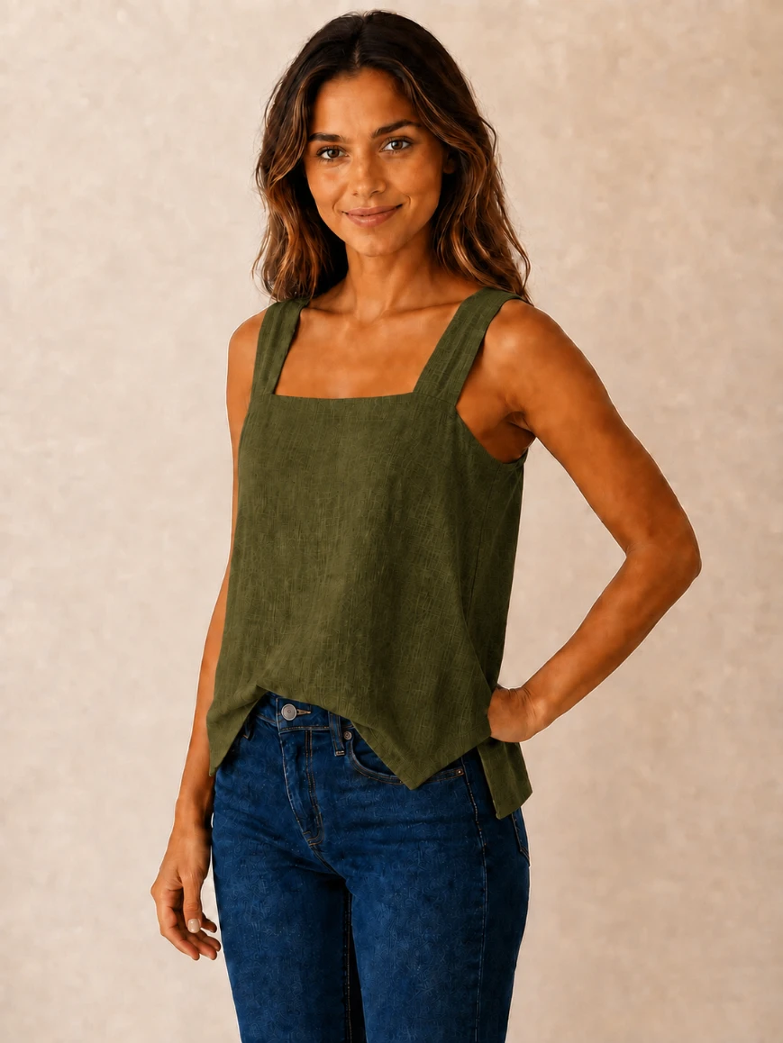 Lovshy Women’s Wide-Strap Sleeveless Everyday Top - Image 6