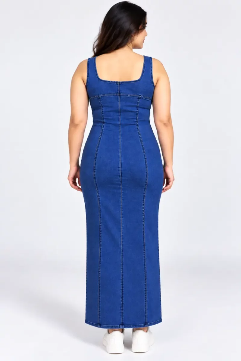 Lovshy Women’s Stretchable Denim Long Dress - photo 2