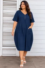 Lovshy Short Sleeve Comfortable Dress