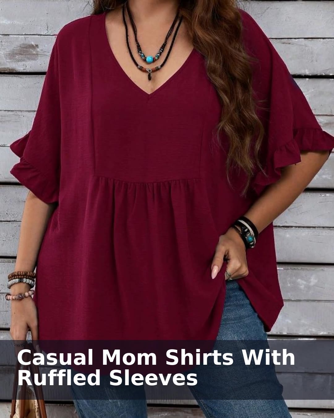Casual Mom Shirts With Ruffled Sleeves - video