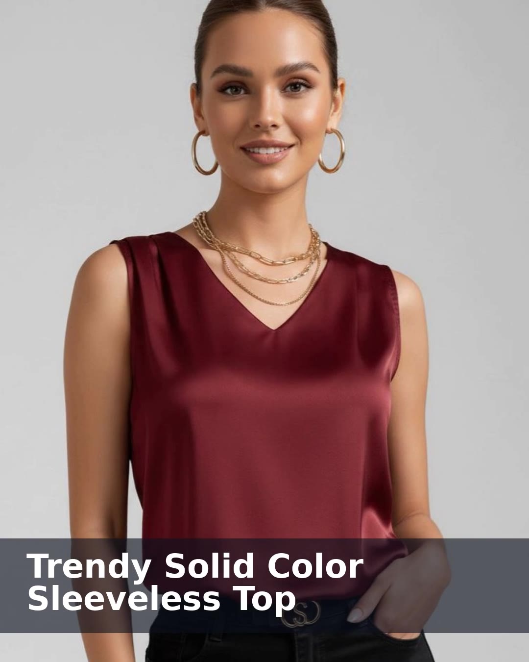 Lovshy Trendy Solid Color Sleeveless Top - video