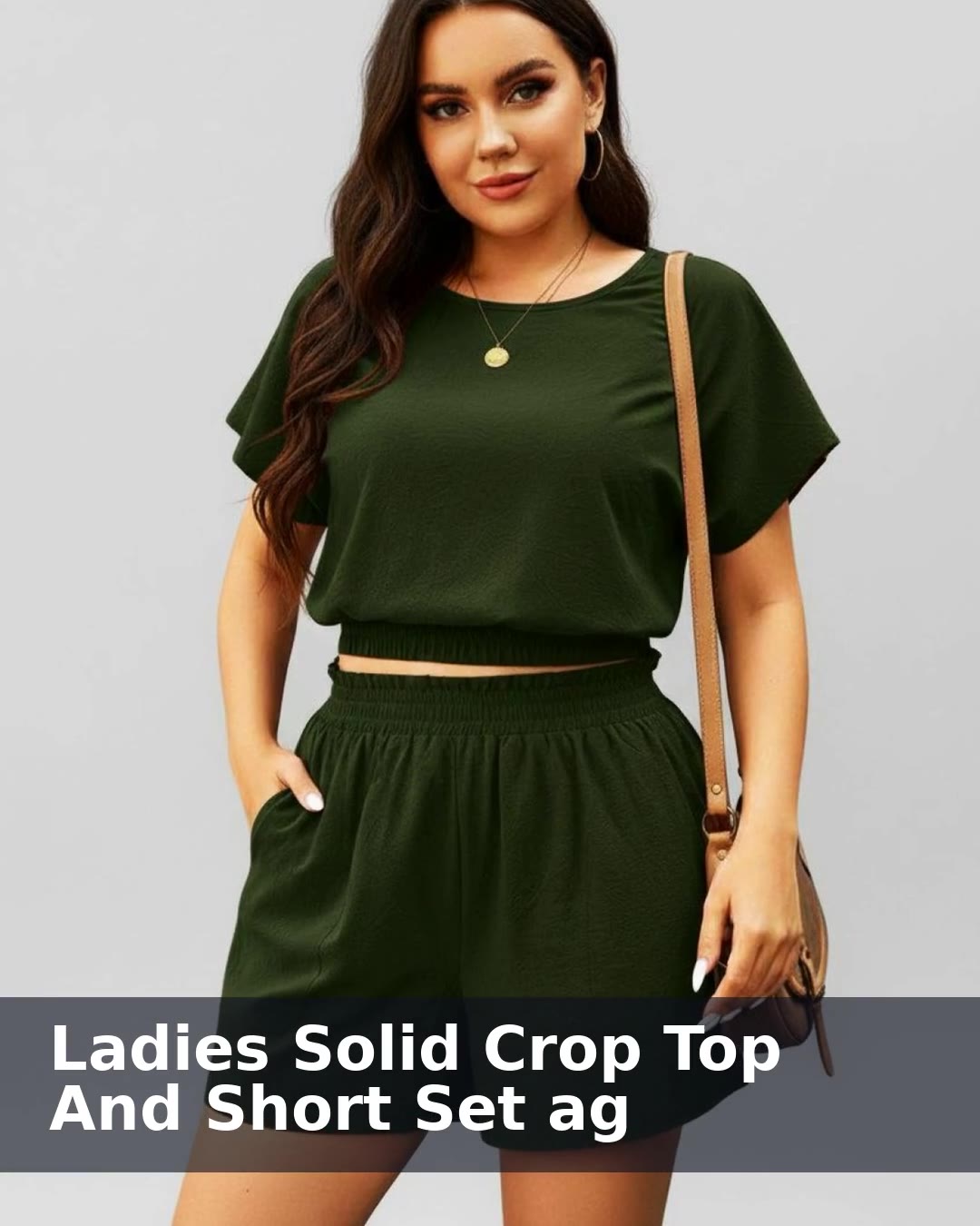 Lovshy Ladies Solid Crop Top And Short Set ag - video