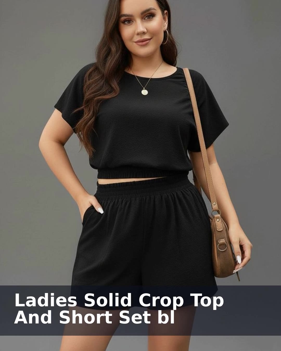 Lovshy Ladies Solid Crop Top And Short Set bl - video
