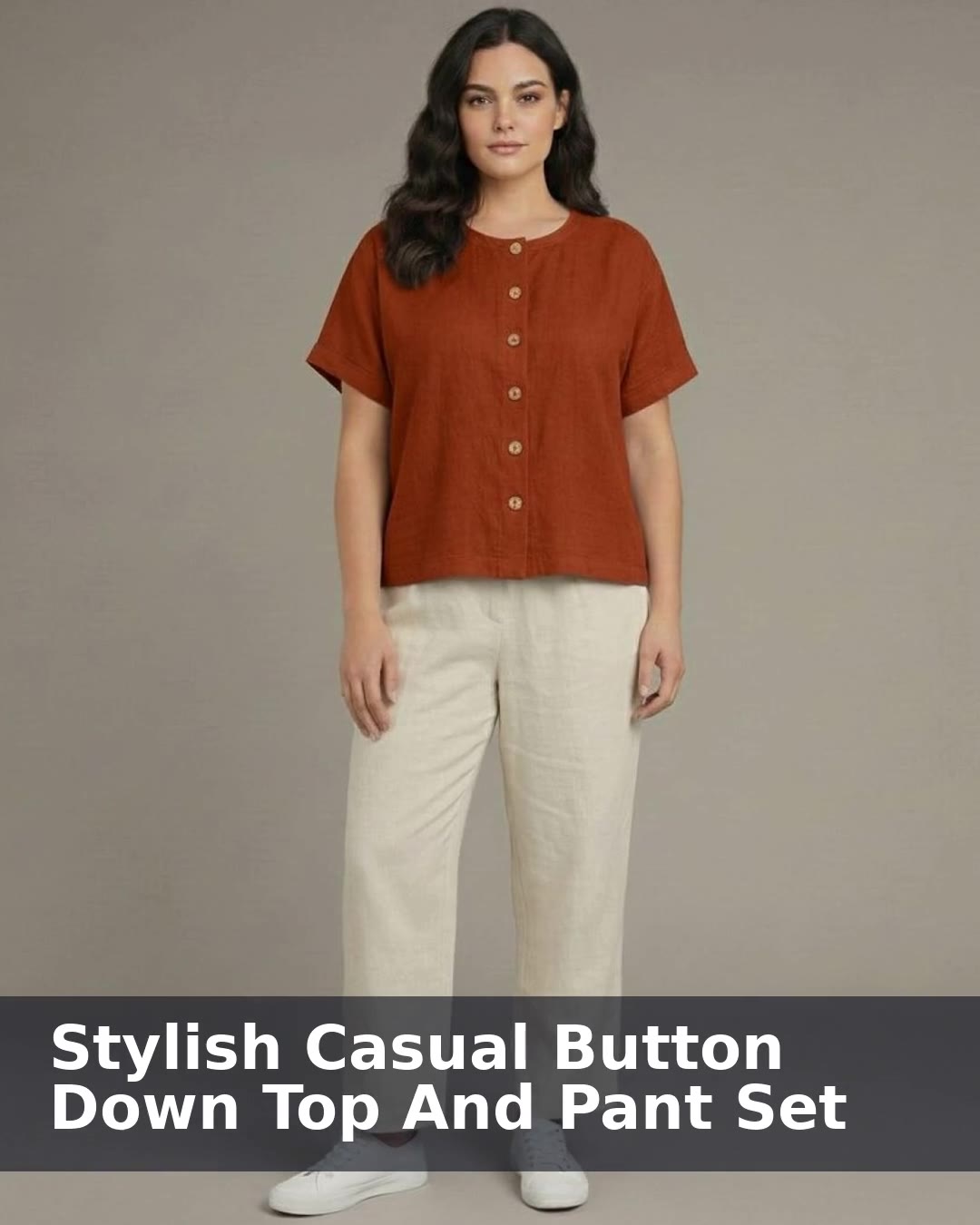 Lovshy Stylish Casual Button Down Top And Pant Set - video