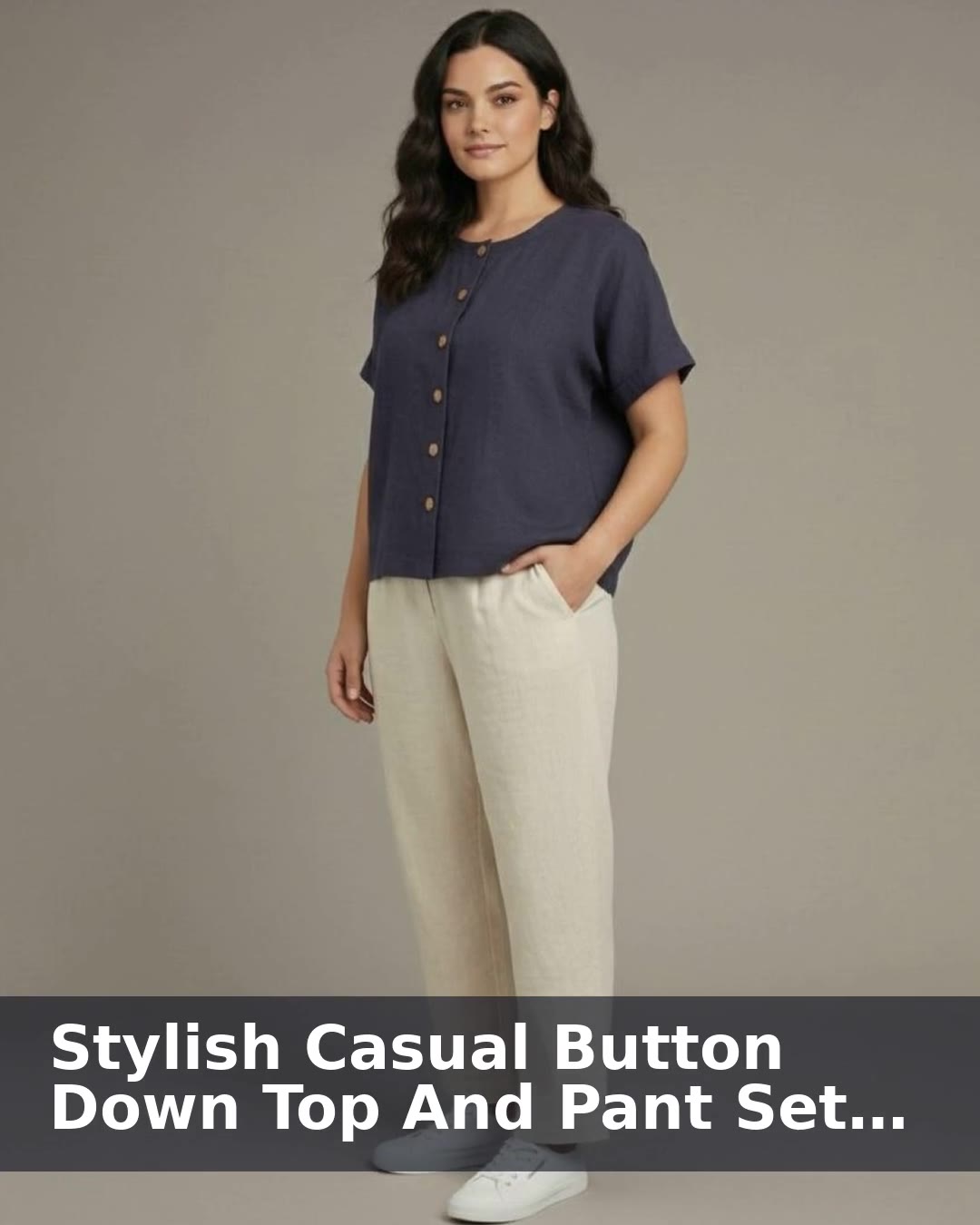 Lovshy Stylish Casual Button Down Top And Pant Set nb - video