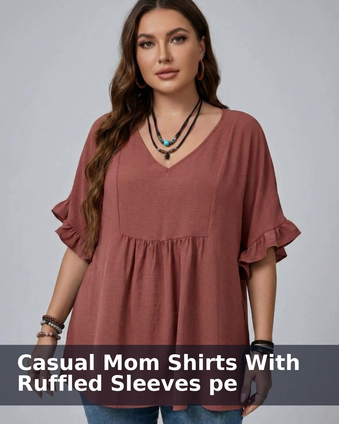 Casual Mom Shirts With Ruffled Sleeves pe - video