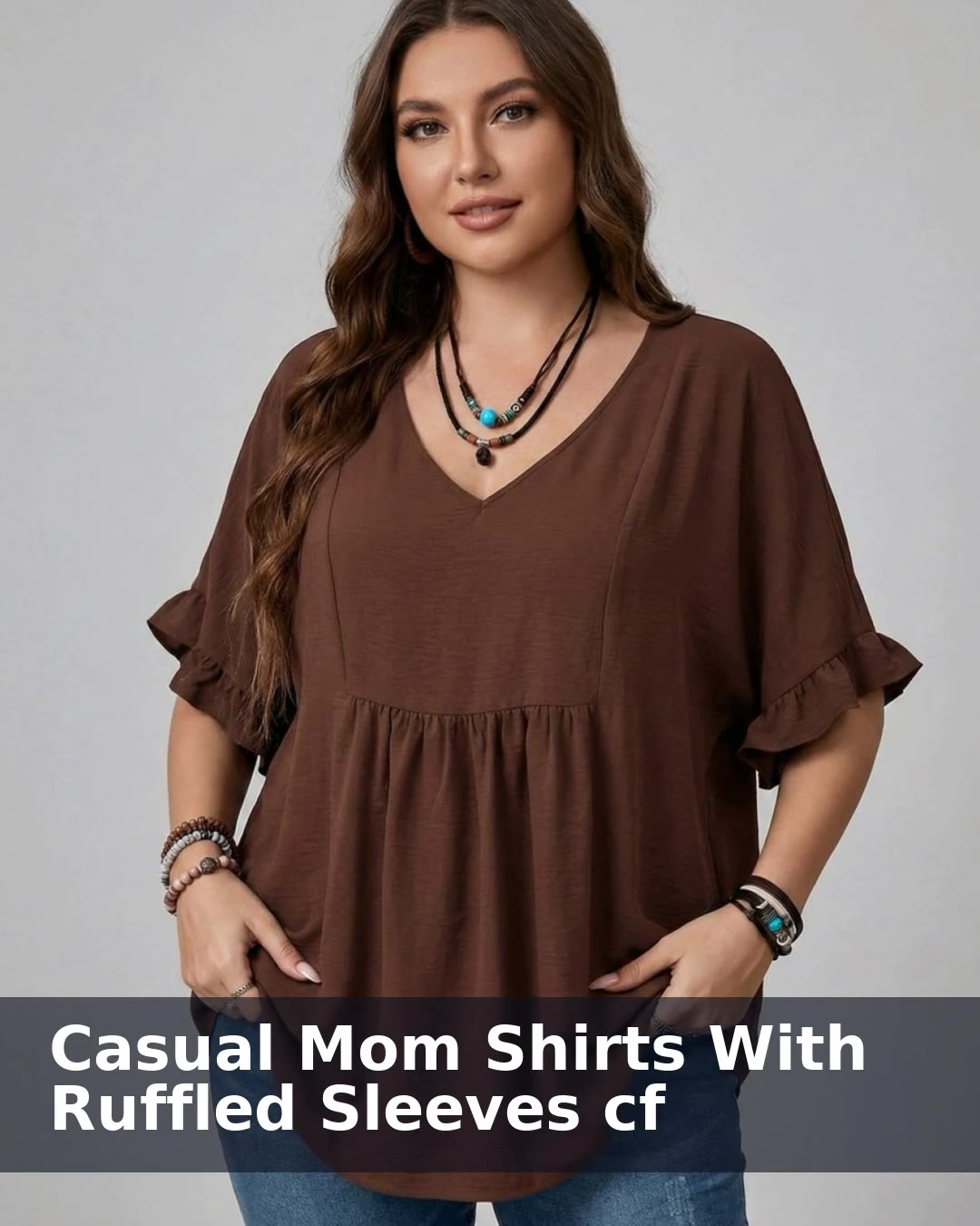 Casual Mom Shirts With Ruffled Sleeves cf - video